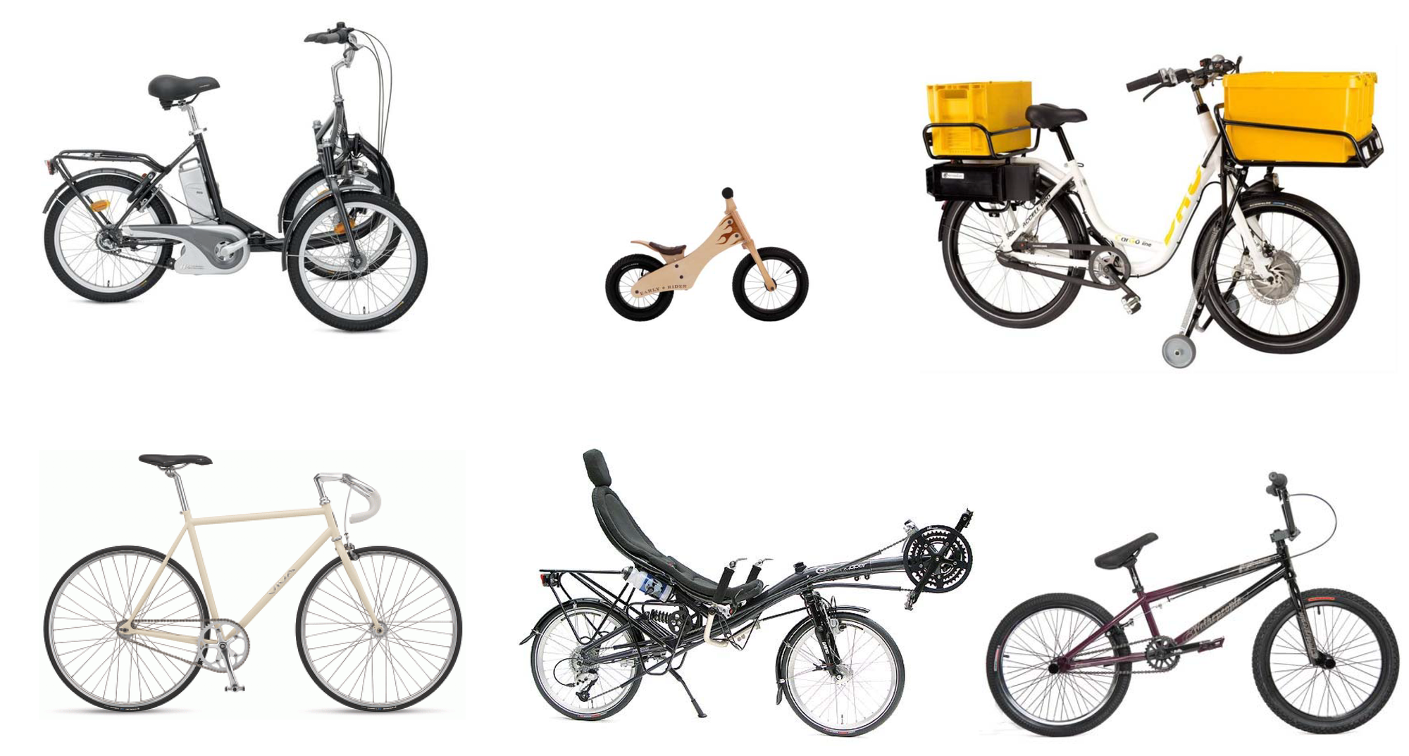 Verschiedene Fahrräder